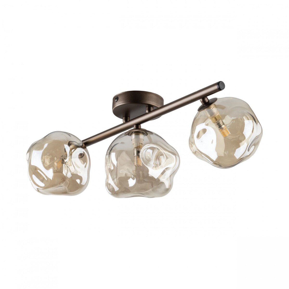Lampa sufitowa TK Lighting LAVA BROWN 11035 brązowo-bursztynowa 3xG9 glamour do salonu i jadalni
