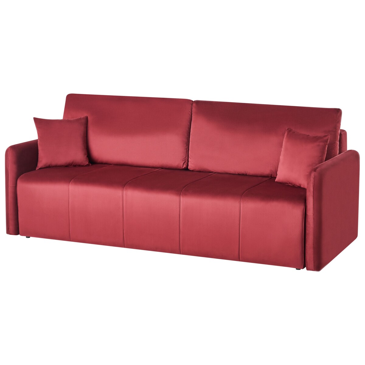 Sofa rozkładana dla 3 osób EGGE Welur Burgundowy