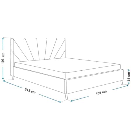 Łóżko tapicerowane 160x200 LUXO 3 na wysokich nogach, do sypialni- różowe