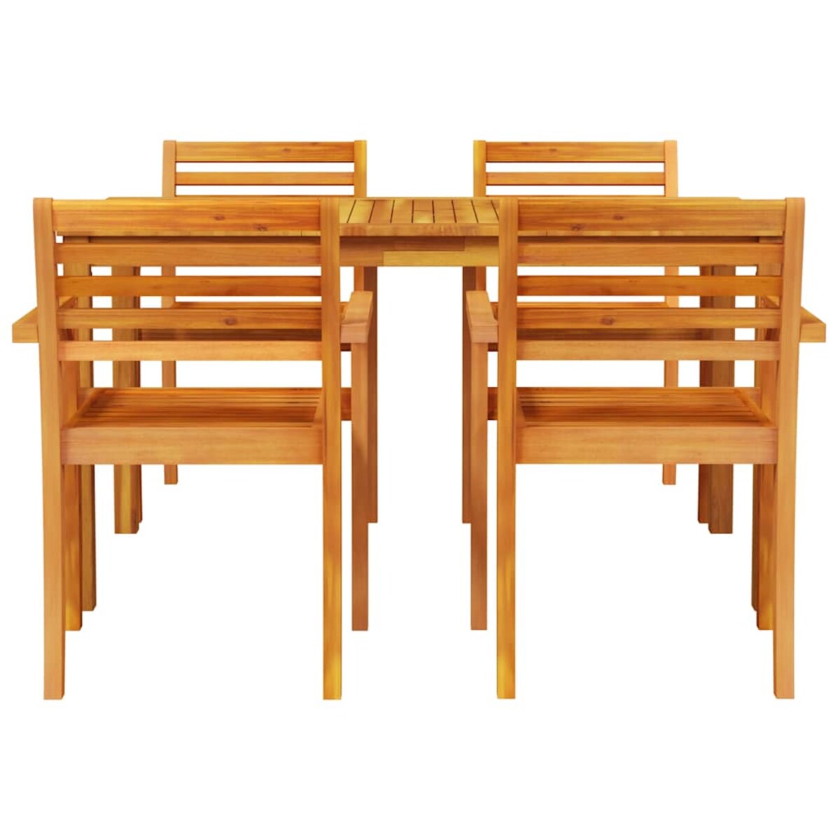vidaXL Zestaw do jadalni w ogrodzie 5 pcs Brązowy lite drewno akacjowe