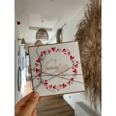 Wyjątkowa kartka ręcznie robiona na walentynki - walentynka z sercem - Kocham Cię