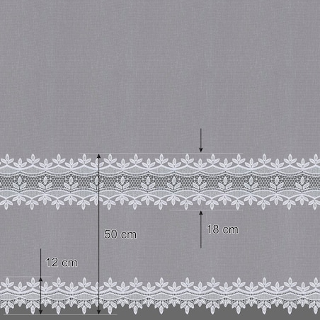 Firana na taśmie 300x245 biały z wzorem