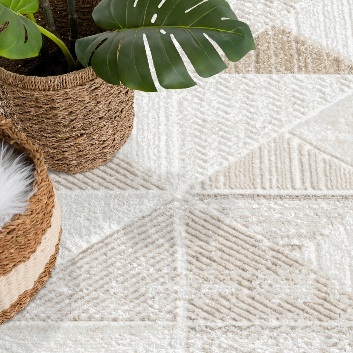 Dywan strukturalny geometryczny Antique 2310 Krem 80x300