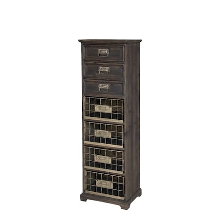 Komoda szafka z szufladami i drucianymi koszami 139 cm