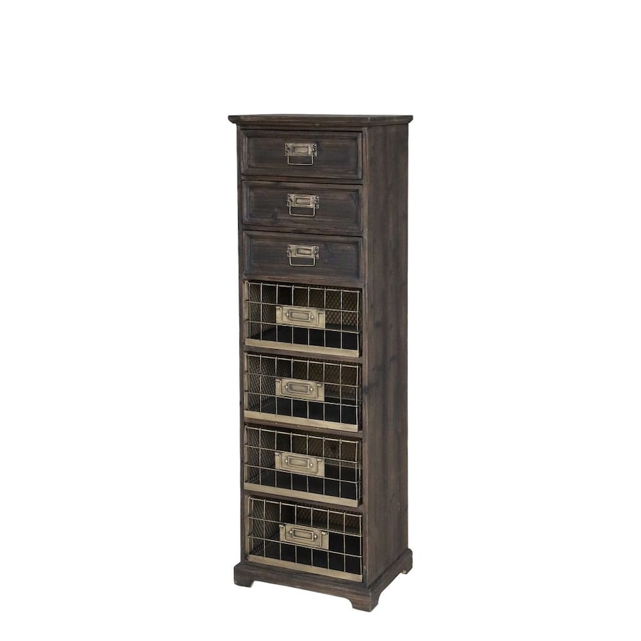 Komoda szafka z szufladami i drucianymi koszami 139 cm