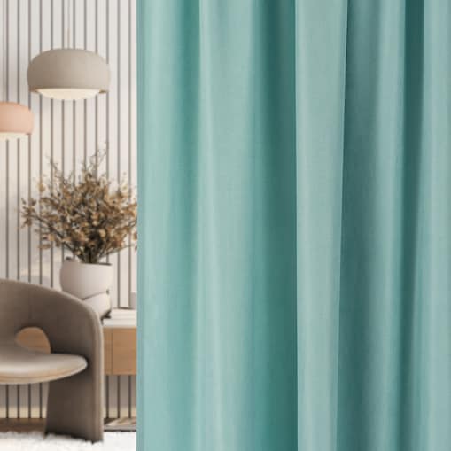 Zasłona na taśmie marszczącej jasny turkus aksamitna 140 x 280 cm 1 szt. 140x280 turkusowy