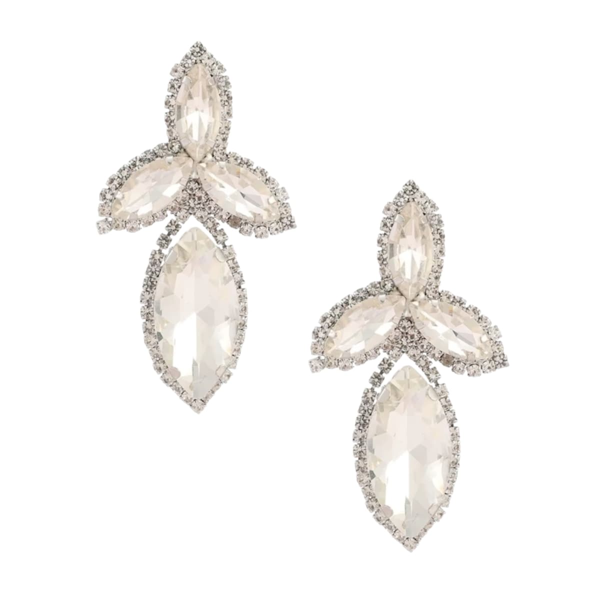 Srebrne kolczyki kryształowe XL duże przy uchu wieczorowe wizytowe