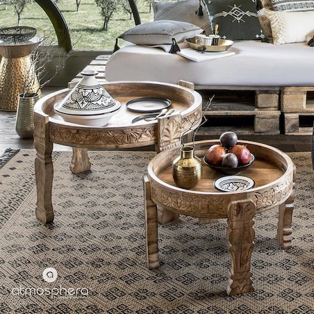 Drewniany stolik kawowy, Ø 74 cm