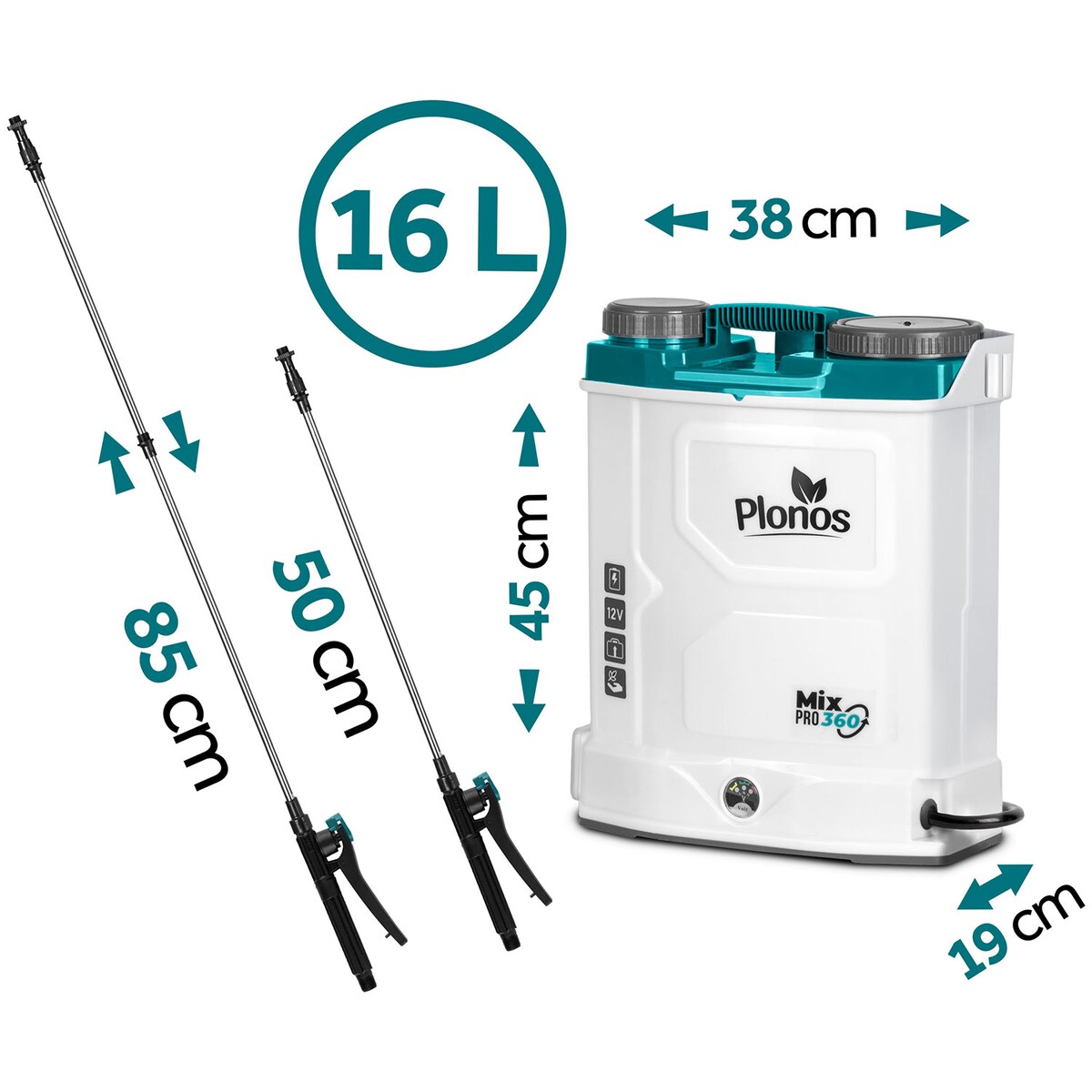 Opryskiwacz akumulatorowy Plonos PL-603 plecakowy elektryczny 16L 460300