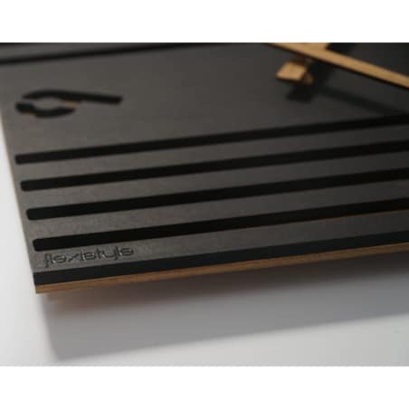 Zegar ścienny czarny do salonu Lamele 30 cm