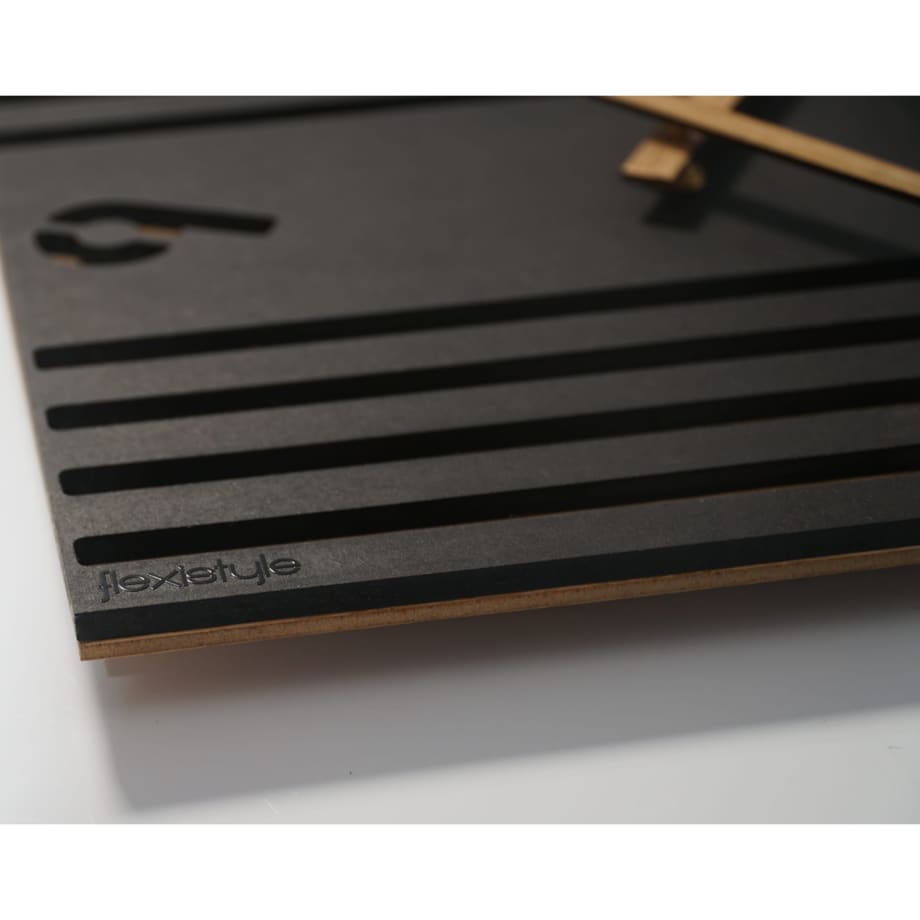 Zegar ścienny czarny do salonu Lamele 30 cm