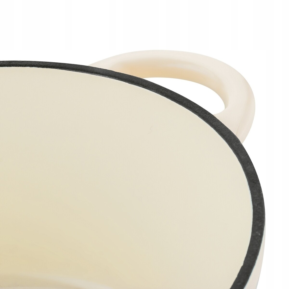 Gęsiarka żeliwna emaliowana brytfanna garnek 5 L okrągła KREMOWA gotowanie