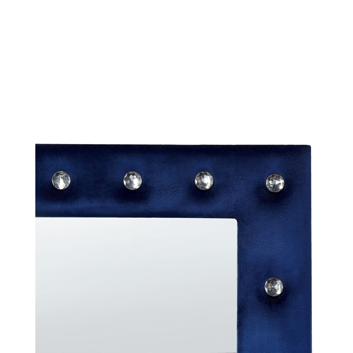 Lustro stojące welurowe 50 x 150 cm niebieskie ANSOUIS