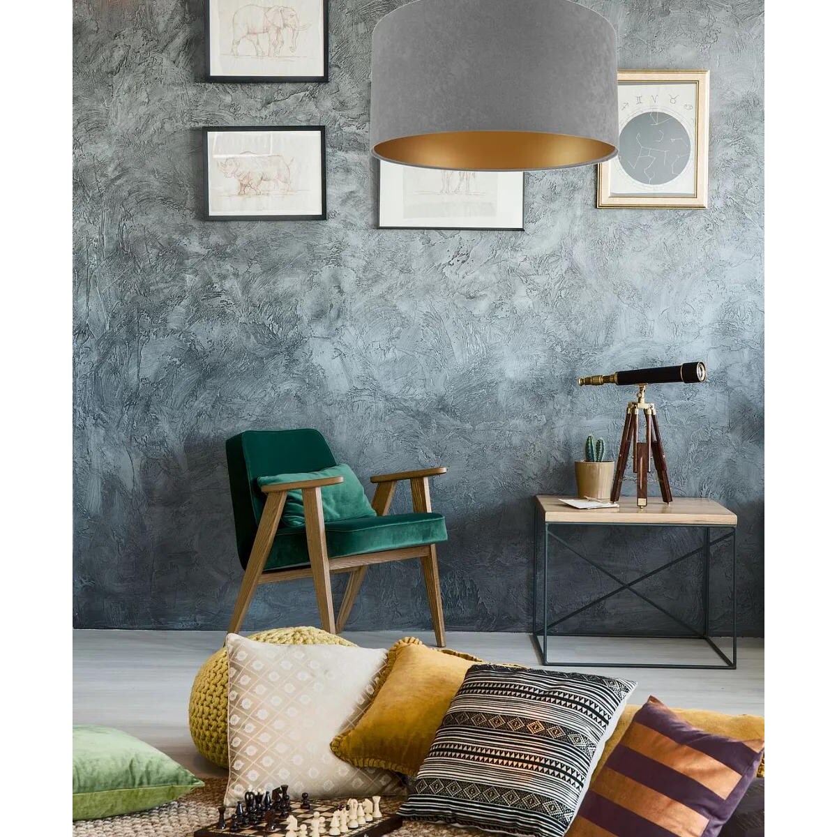 Lampa wisząca HOME 50 szara/złota