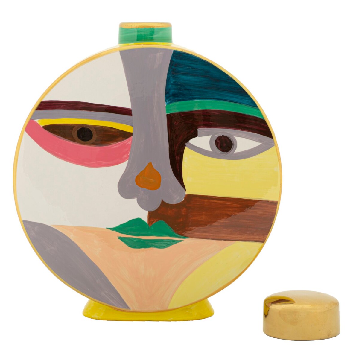 Osłonka dekoracyjna Piccassy Color, kolor wielokolorowy, ceramika, 28 x 9 x 33 cm, kształt okrągły, na doniczkę do salonu, Mauro Ferretti