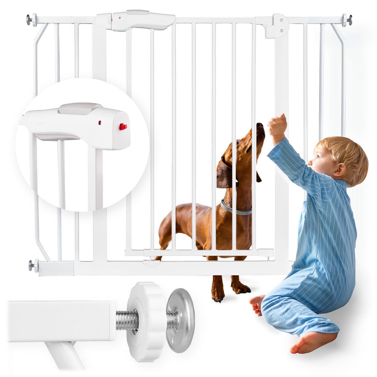 Barierka zabezpieczająca ochronna Nukido na schody i drzwi 75-105cm biała 718000