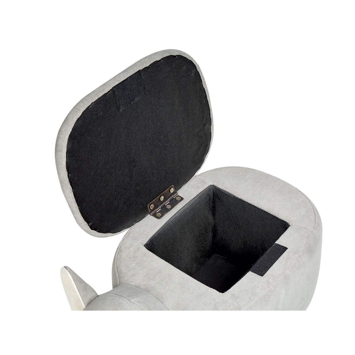 Pufa zwierzak ze schowkiem welurowa szara COALA