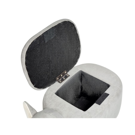 Pufa zwierzak ze schowkiem welurowa szara COALA