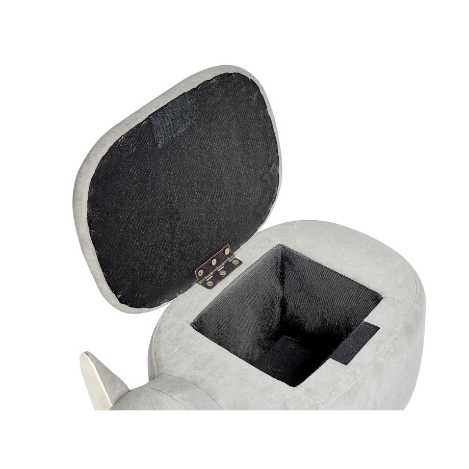 Pufa zwierzak ze schowkiem welurowa szara COALA