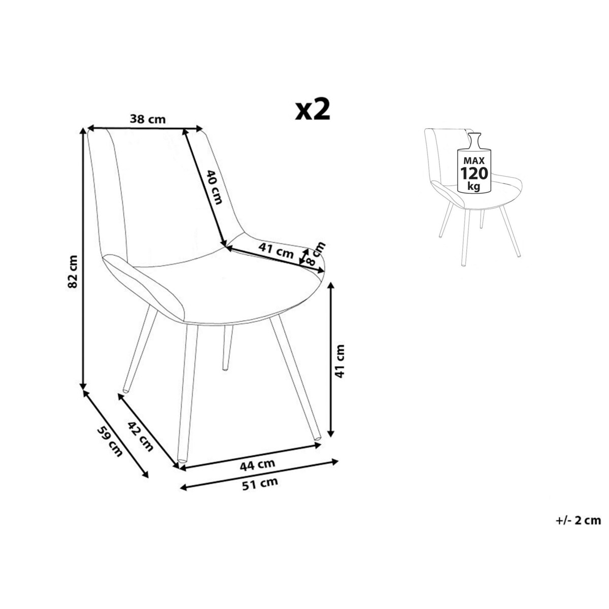 2 krzesła do jadalni boucle beżowe AVILLA