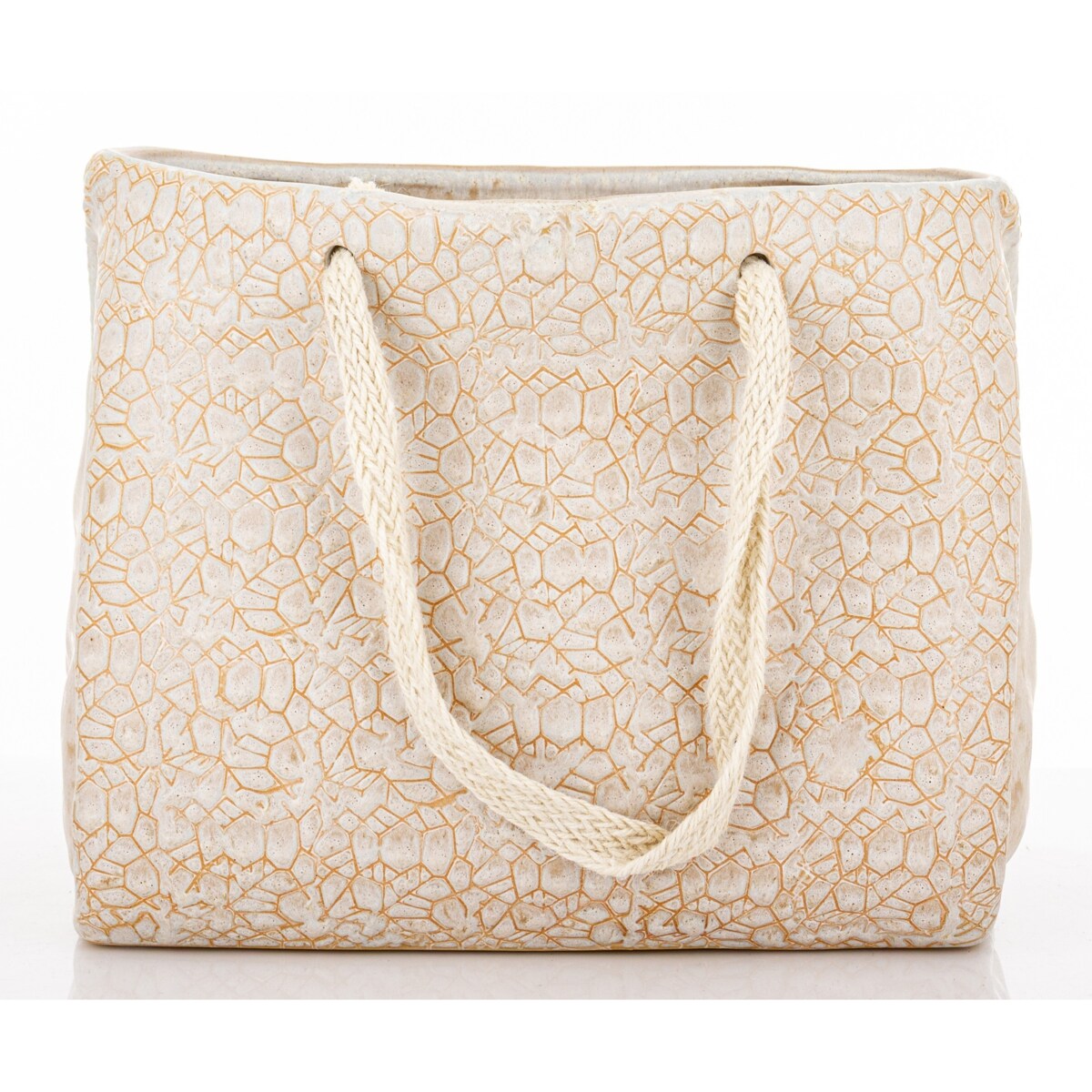 Osłonka ceramiczna 22x28x16 cm TORBA beżowa