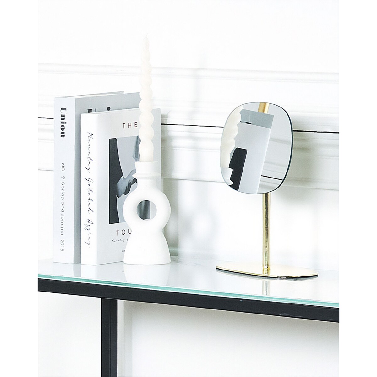 Lusterko kosmetyczne 20 x 14 cm złote CHARENTE