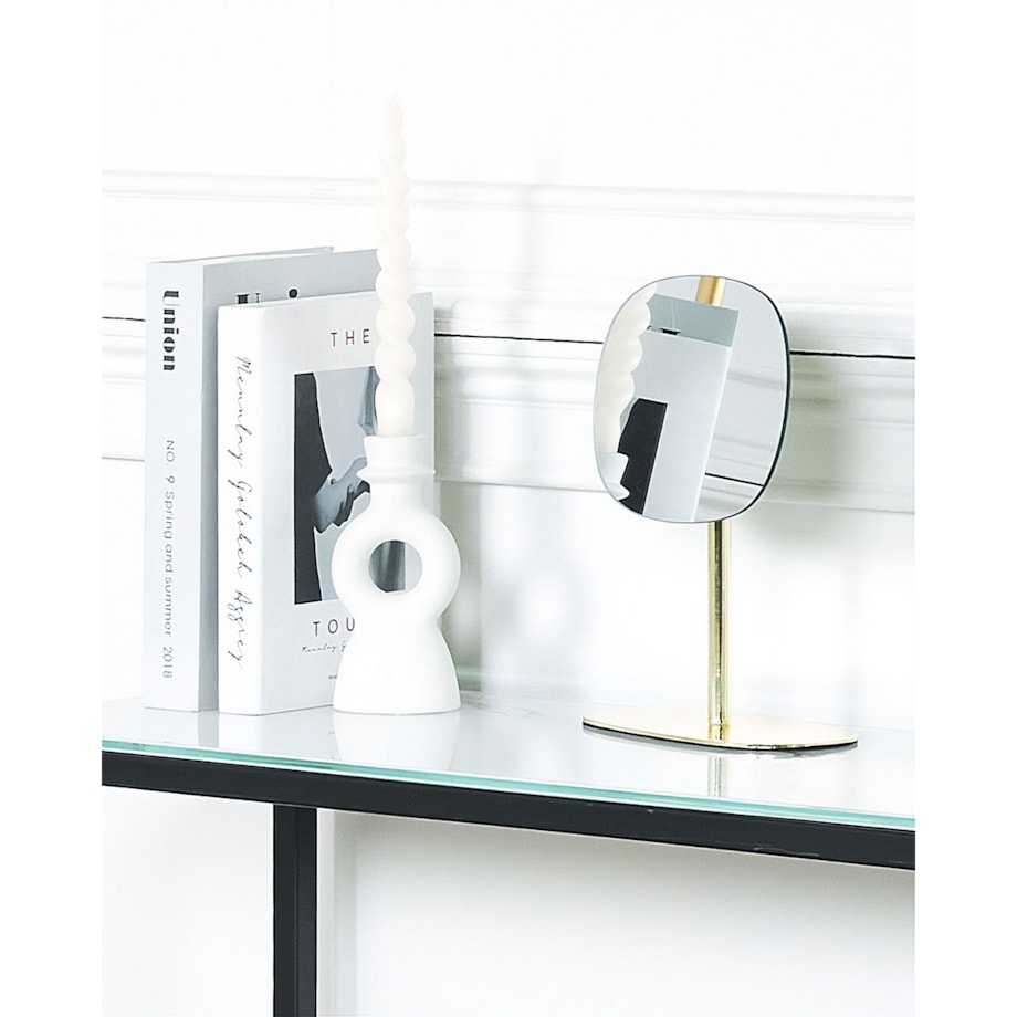 Lusterko kosmetyczne 20 x 14 cm złote CHARENTE