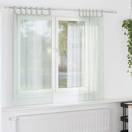 vidaXL Zasłony woalowe z pętelkami 2 szt. Jasnoszary 140x140 cm