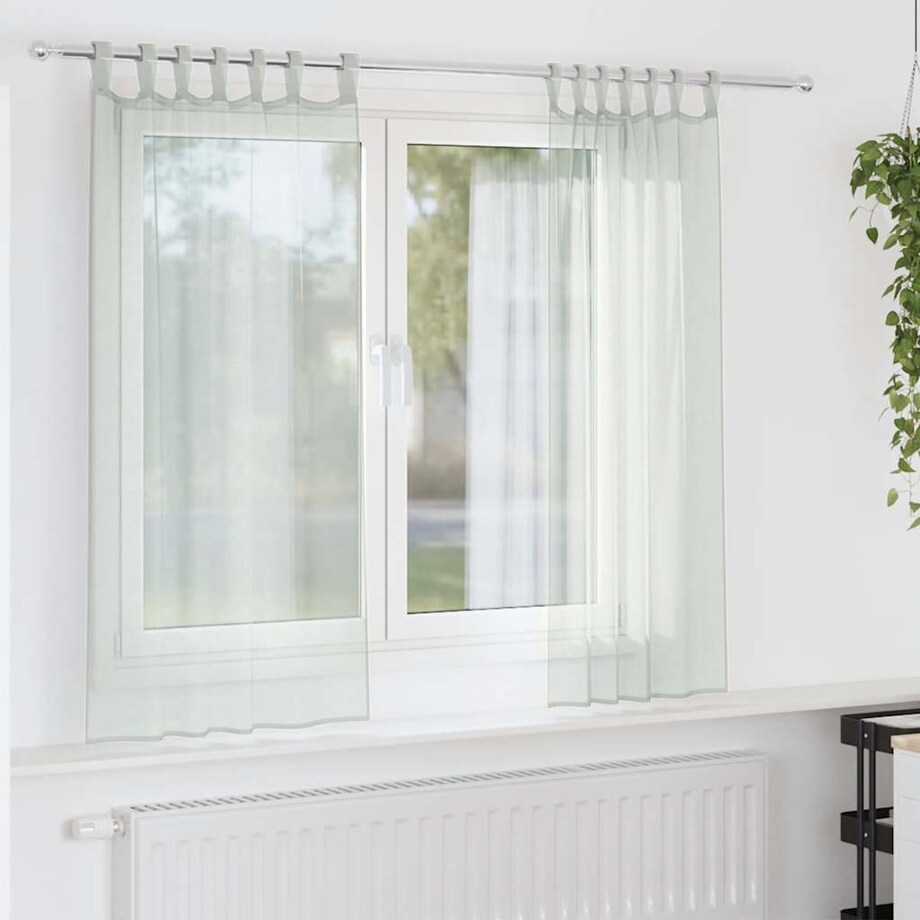 vidaXL Zasłony woalowe z pętelkami 2 szt. Jasnoszary 140x140 cm