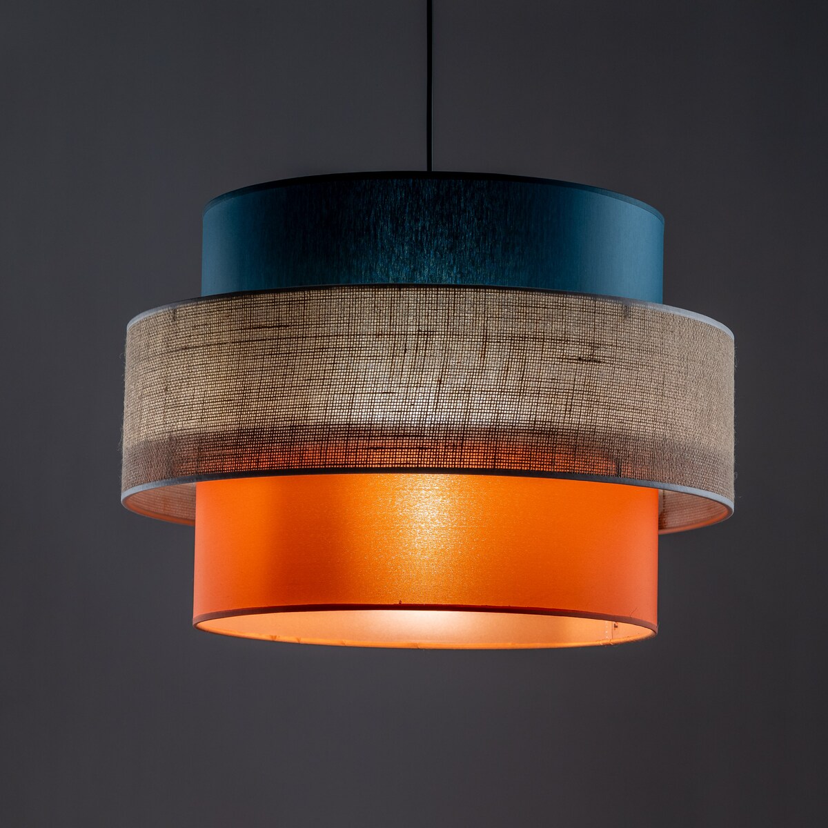 Lampa wisząca TK Lighting TRIO JUTA MIX 2758, klosz 50 cm, E27, naturalna juta, regulowana wysokość