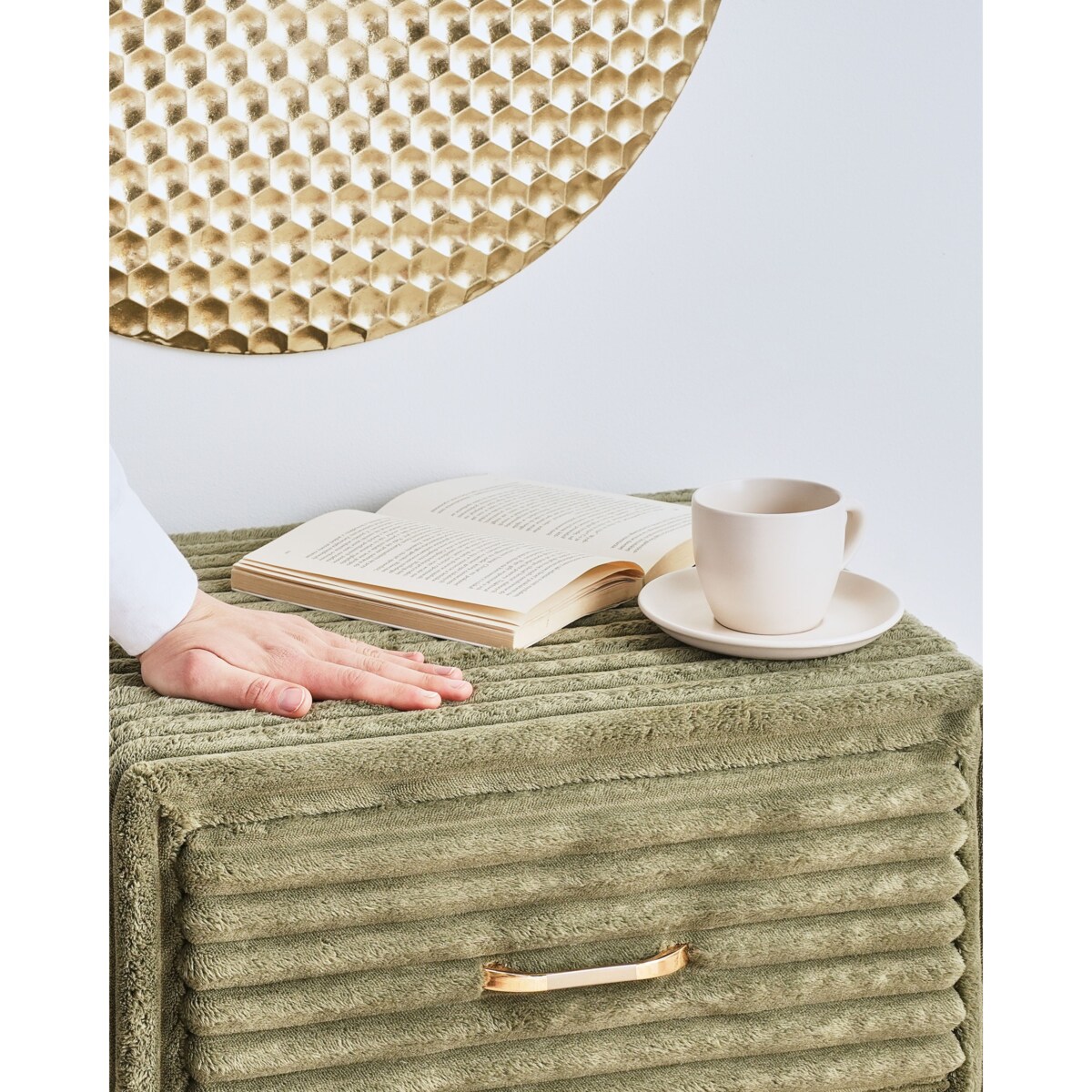 Szafka nocna FLAYAT Sztruks Zielony