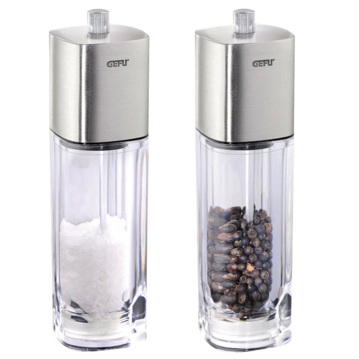 Młynek do pieprzu i soli z regulacją grubości, 2 sztuki w zestawie