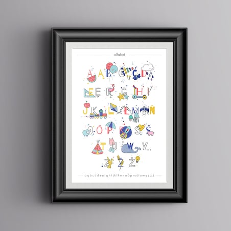 Plakat dla dzieci Alfabet kolorowy 30x40