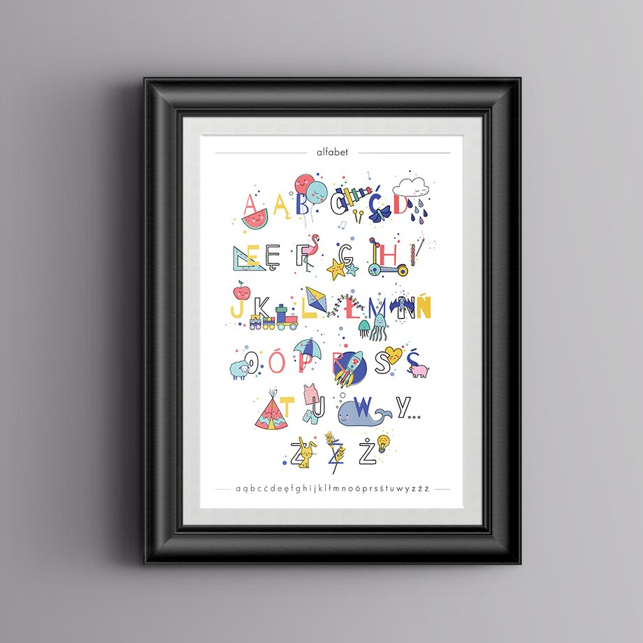 Plakat dla dzieci Alfabet kolorowy 30x40