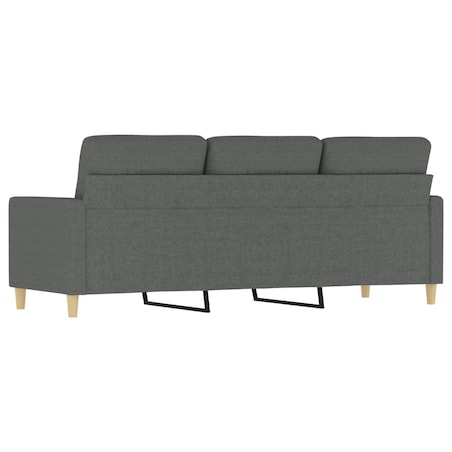 vidaXL Sofa 3-osobowa, ciemnoszara, 180 cm, tapicerowana tkaniną