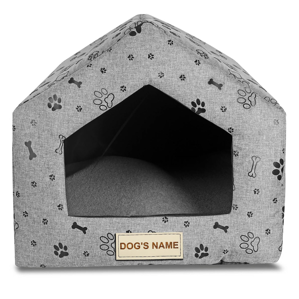 Legowisko Dla Psa Kota Posłanie Mata Domek Kości 50X40X38 Cm Czarne