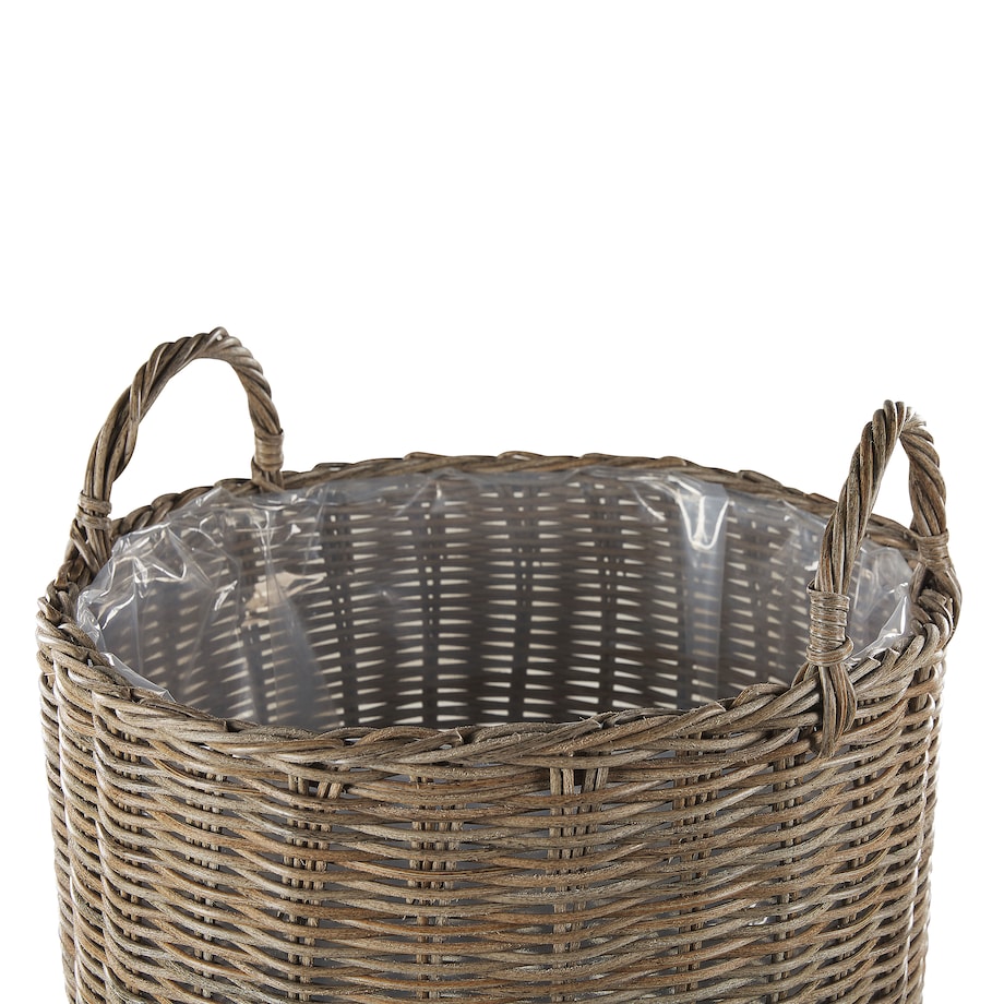 Zestaw 2 koszy na kwiaty BITOLA 40/48 cm Brązowy Technorattan