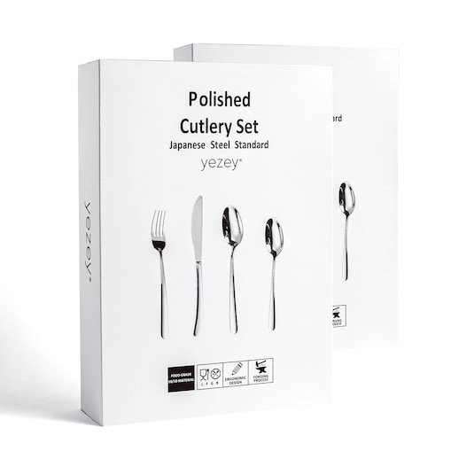 Sztućce srebrne Tsubame 48 szt. Japońska stal 18/10 SUS304 Ręcznie polerowane Połysk Na prezent