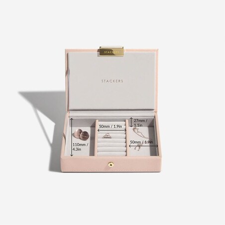 Szkatułka na biżuterię Stackers mini różowo-szampańska z pokrywką
