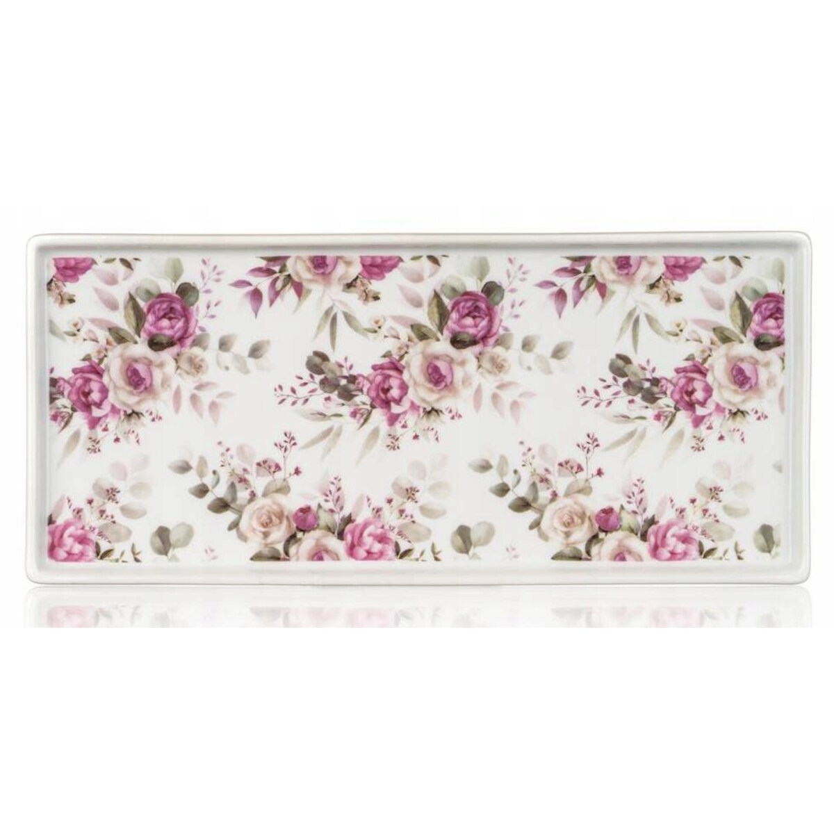 TALERZ patera na przekąski wędlinę desery ciasto 27 cm w róża ceramika