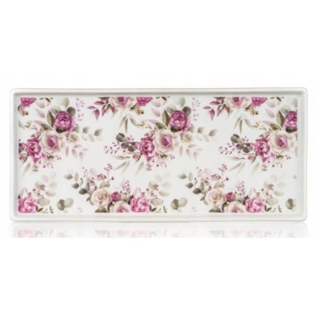 TALERZ patera na przekąski wędlinę desery ciasto 27 cm w róża ceramika