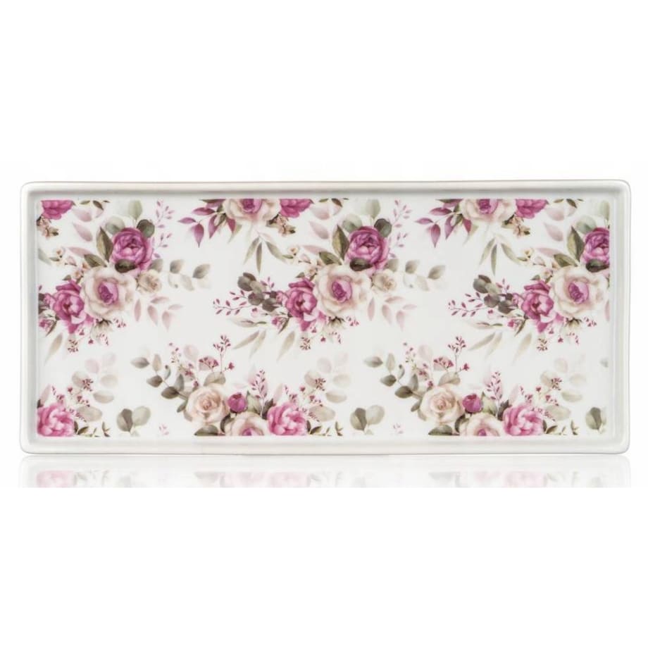 TALERZ patera na przekąski wędlinę desery ciasto 27 cm w róża ceramika