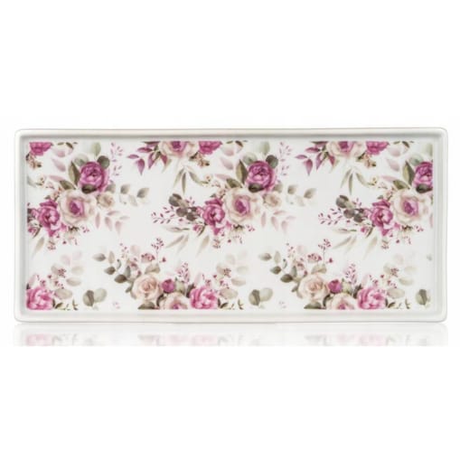 TALERZ patera na przekąski wędlinę desery ciasto 27 cm w róża ceramika