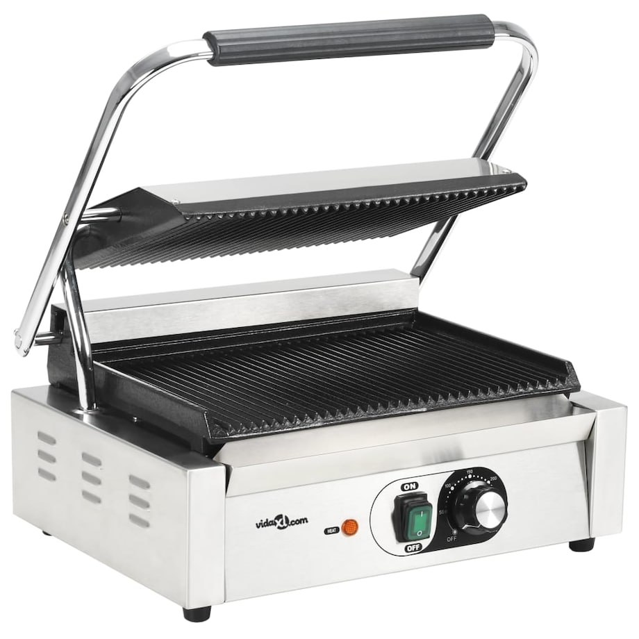 vidaXL Opiekacz do panini, żebrowany, 2200 W, 43x30,5x20 cm