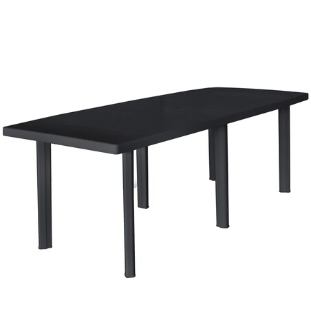 vidaXL Stół ogrodowy, antracytowy, plastik, 216 x 90 x 72 cm