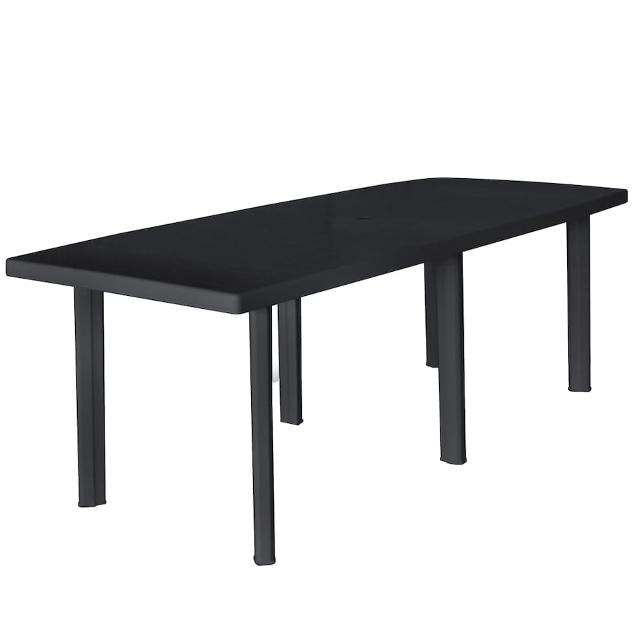 vidaXL Stół ogrodowy, antracytowy, plastik, 216 x 90 x 72 cm