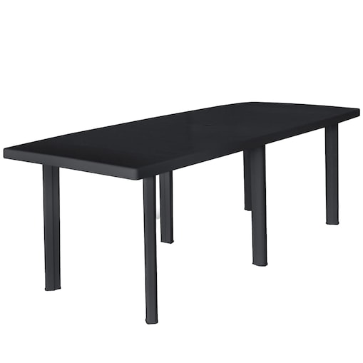 vidaXL Stół ogrodowy, antracytowy, plastik, 216 x 90 x 72 cm