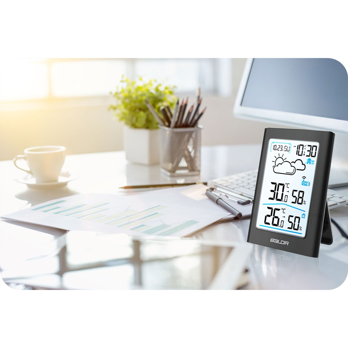 Bezprzewodowa stacja pogodowa pogody higrometr Baldr