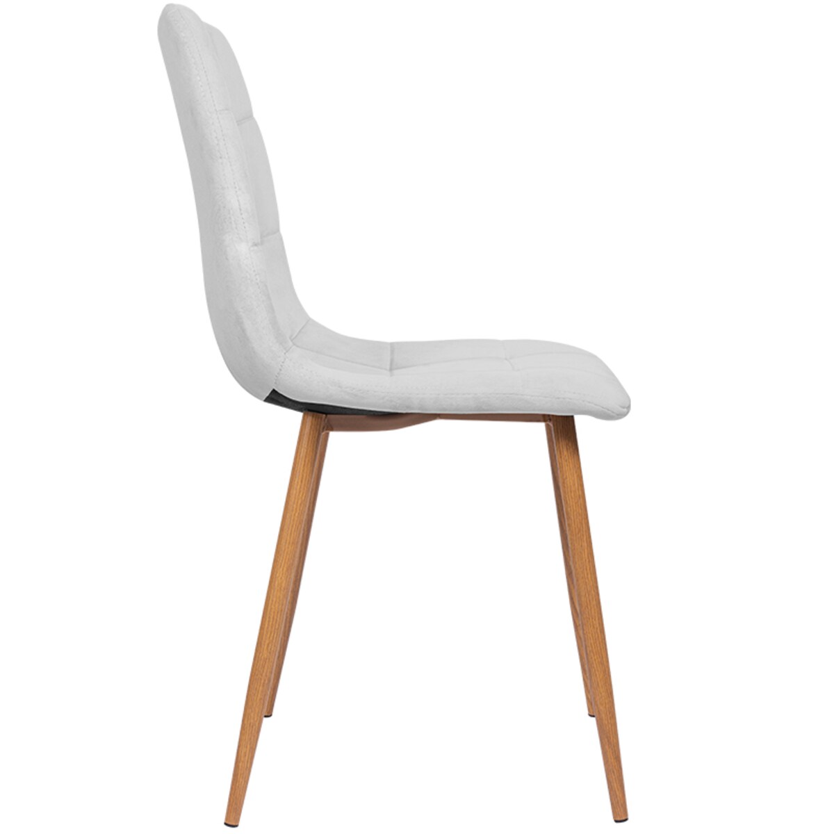 Krzesło tapicerowane do salonu szare welurowe pikowane