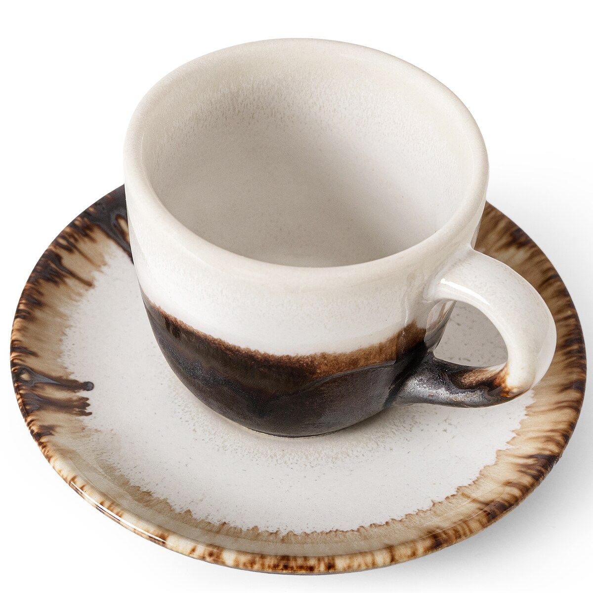 Konsimo PRIMA Filiżanka do kawy ze spodkiem 6 szt., jasnobeżowy